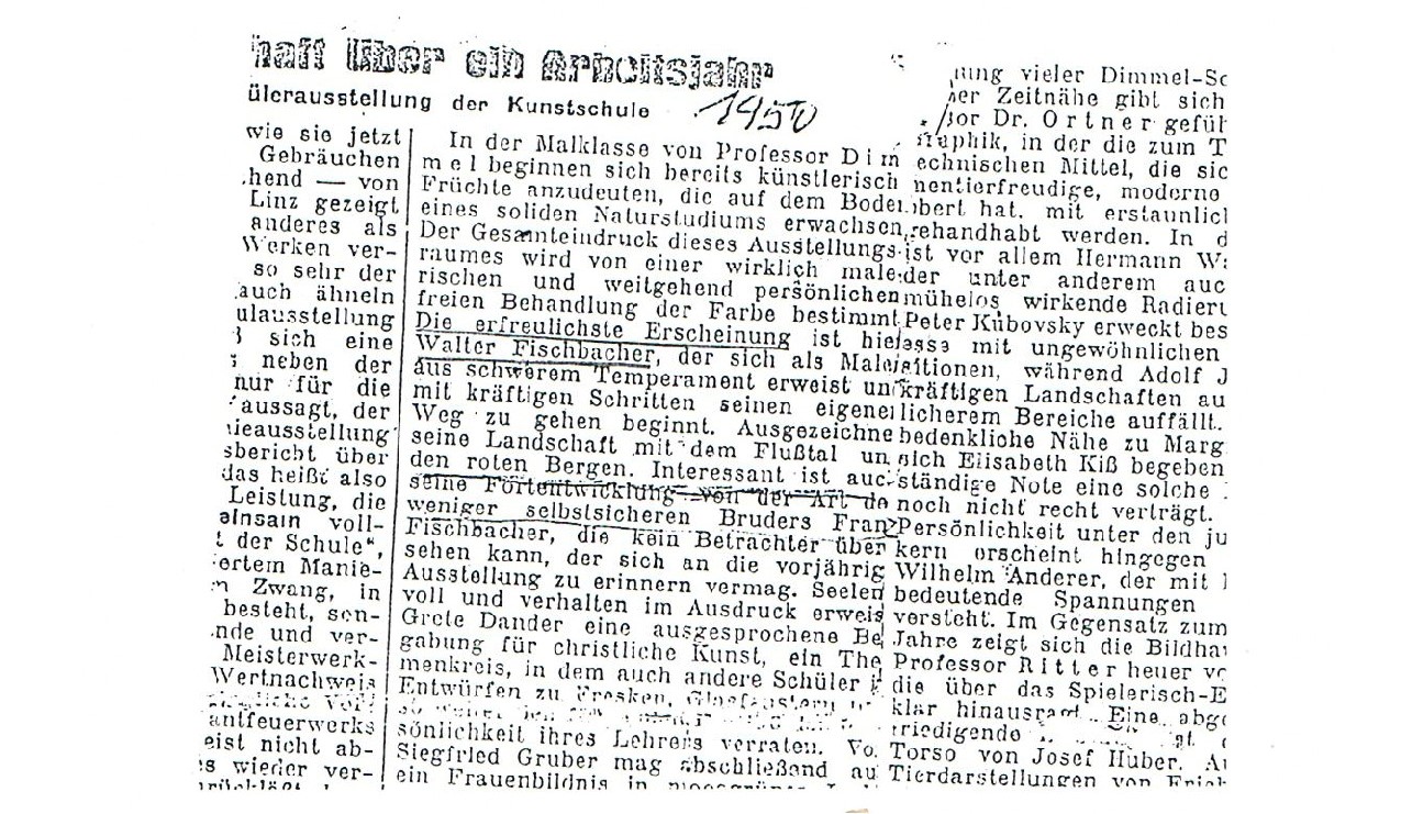 Zeitungsbericht 1950 